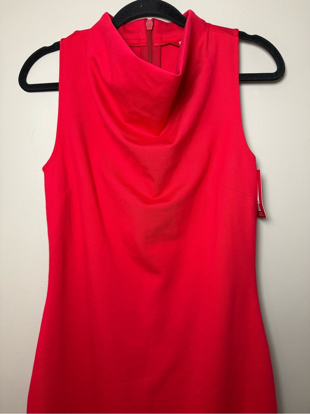Spanx Red Ponte Sleeveless Midi Dress Cowl Neck Sculpting Size S - Picture 7 of 16